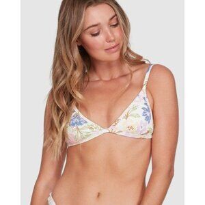 Billabong Ur A Dream Ivy Bikini Top Floral Removable Padding White Colorful S/8